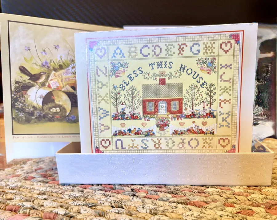 Ellen Stouffer's Bless This House note cards in their box
